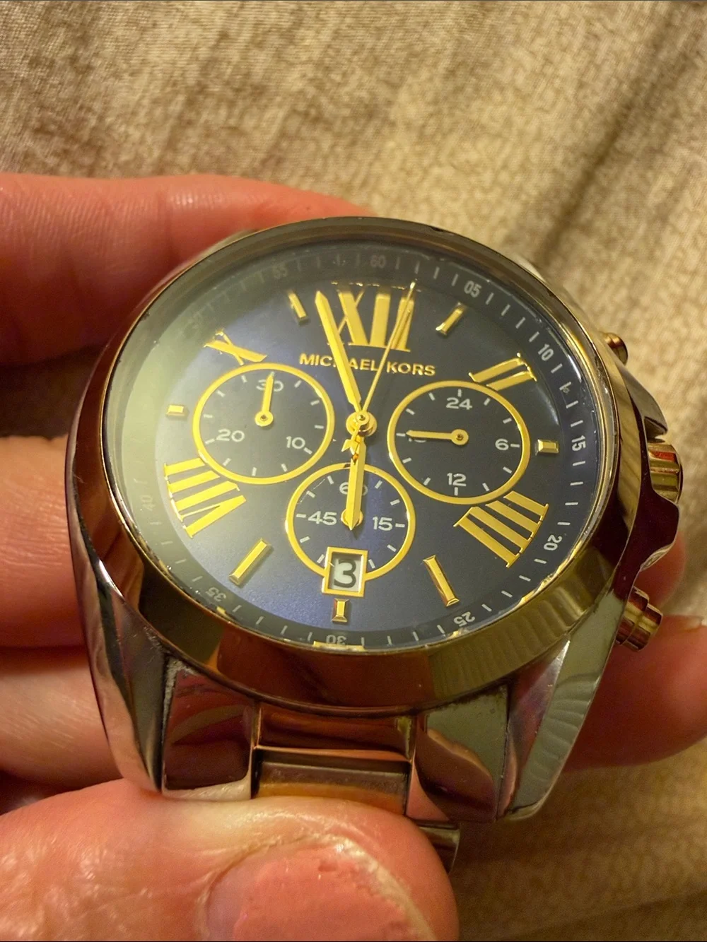 Michael Kors Men's Two-Tone Gold and Black Chronograph Watch